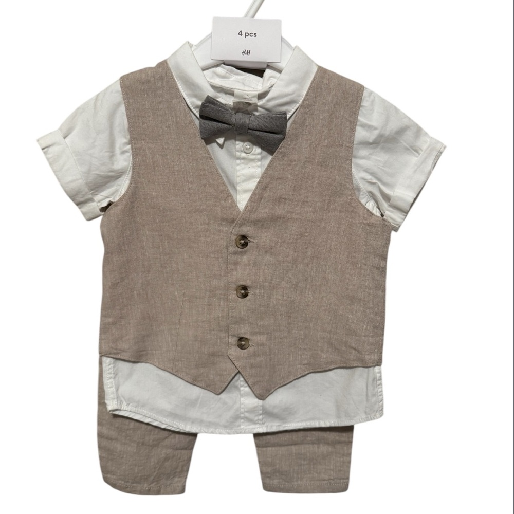 Linen baby boy outfit
